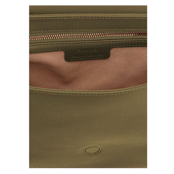 PINKO žalia odinė rankinė per petį